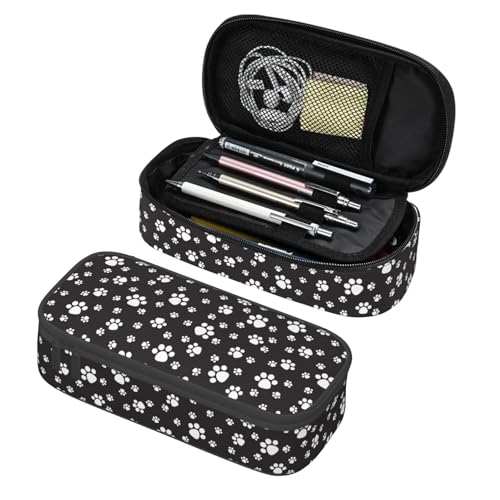 Perinsto Cute Dog Cat Paws Pencil Case Big Capacity Multi Compartment Stationery Box Pencil Pouch Holder Desk Organizer For School Office Home - color: Paws #02
