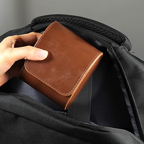 ROSELLE Single Watch Case for Men and Women with Suede Lining - Watch Roll Travel Case - Storage Organizer and Display(Brown-1) - color: Brown-1