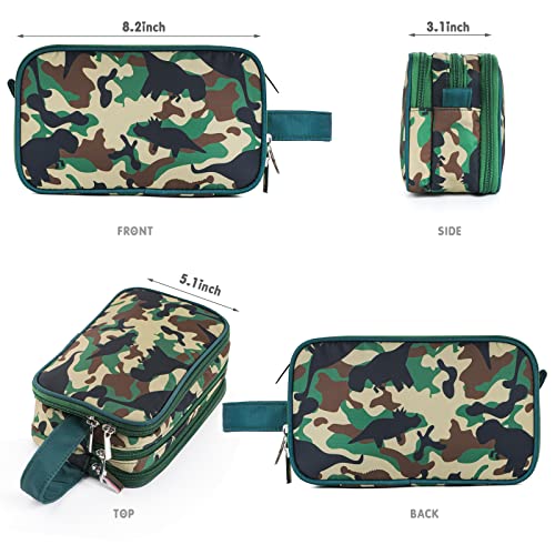 Kids Toiletry Bag for Boys, Travel Toiletry Bag for Little Young Boys Waterproof Hanging Wash Bag Toddler Traveling Toiletries, Dinosaur Camo - color: Dinosaur Camo