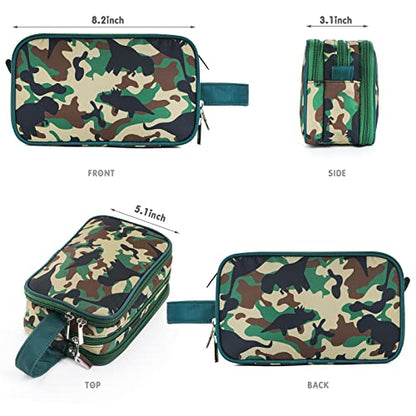 Kids Toiletry Bag for Boys, Travel Toiletry Bag for Little Young Boys Waterproof Hanging Wash Bag Toddler Traveling Toiletries, Dinosaur Camo - color: Dinosaur Camo