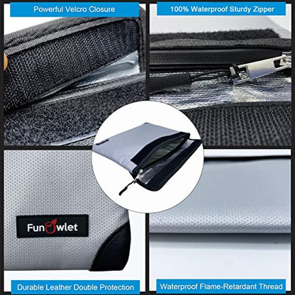 Fireproof Waterproof Money Document Bag - with 4200°F Heat Insulated Safe Storage Pouch with Zipper Upgraded 8 Layers of Functional Material for Valuables (13.9"x10.6" Gray) - size: 13.9"x10.6"