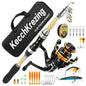 Telescopic Fishing Rod and Reel Combo – Collapsible 5.9ft Fishing Pole with Spinning Reel & Carry Bag, Travel Fishing Starter Kit for Beginners & Gifts