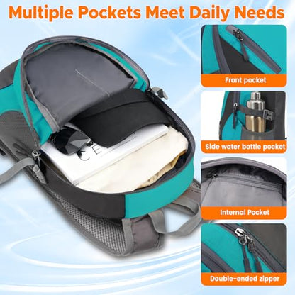 sunhiker Small Hiking Backpack Women Men 20L Lightweight Travel Backpack Daypack Casual Backpack For Cycling Outdoor Camping - color: Aqua Green