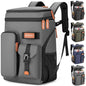BAGPARKK Insulated Cooler Backpack,33/45 Cans Multifunctional Double Deck Leakproof Cooler Bag with Sternum Strap,Large Capacity Lightweight Travel Camping Beach Backpack - color: Grey, size: 33Can