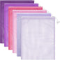 Frienda 6 Pieces Mesh Stuff Sack, 11 x 15 Inch Durable Nylon Drawstring Laundry Bag for Rinsing Beach Toys, Seashell Collecting, Mesh Bags for Travel(Gradient Purple) - color: Gradient Purple