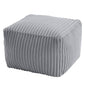MeMoreCool Square Stuffed Pouf Ottoman Foot Rest, Stripe Furry Floor Pouf Foot Stool with Foam Chunk Filling, Soft Fluffy Stuffed Ottoman Footrest for Living Room, Faux Fur Grey - color: Ribbed Light Grey