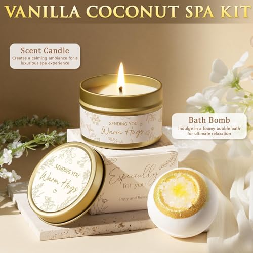 Self Care Get Well Soon Gifts Baskets for Women, Birthday Gifts Spa Care Package After Surgery, Inspirational Thinking of You Sympathy Basket Feel Better Christmas Encouragement Gift for Mom Friends - color: Khaki