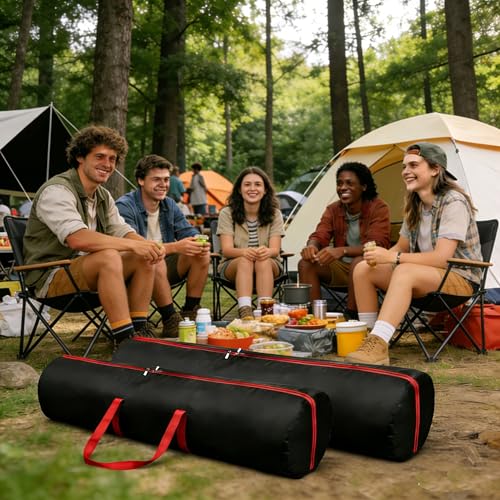 Extra Large 600D Oxford Waterproof Sports Duffle Bag | 2-Way Zippers | 47.2×14.9 Inch Large Foldable Storage Bag for Folding Bed, Mattress, Duvet, Camping Chair, Beach Umbrella (2 Pack) - size: 48*15 inch