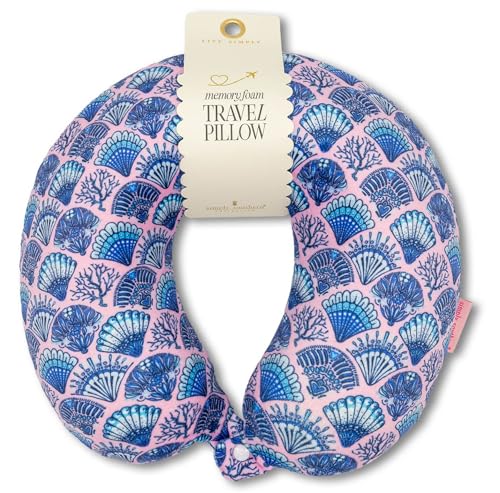 Simply Southern Memory Foam Travel Neck Pillow (Scallop Shell) - color: 0126 Scallop Shell