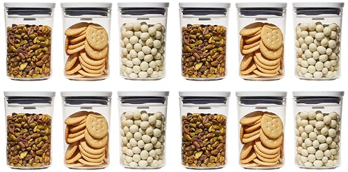 OXO Good Grips Round 3-Piece Mini Round POP Canister Set (Pack of 4) - size: 3 pack - 0.6 qt (Pack of 4), style: Plastic Bath Set