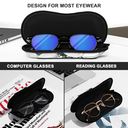 Sunglasses Soft Case, Ultra Light Portable Neoprene Zipper Glasses Case for Men Women - color: Green Leaf