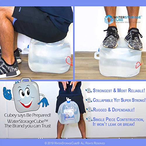 WaterStorageCube BPA Free Collapsible Water Container with Spigot, Camping Water Storage Carrier Jug for Outdoors Hiking Backpack & Survival Kit, Foldable Portable Water Canteen 1.3/2.6/5.3 Gallon - size: 2.6 gallon, style: 2-Pack 2.6 Gal
