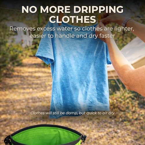 Ultra-Light Clothes Wringer – Manual Water Remover for Hand Washed Clothes, Speeds Up Air Drying for Camping, Caravan & Off-Grid Travel
