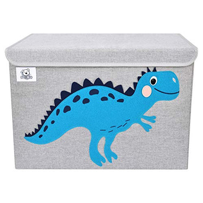 Foldable Large Kids Toy Chest with Flip-Top Lid, Collapsible Fabric Animal Toy Storage Organizer/Bin/Box/Basket/Trunk for Toddler, Children and Baby Nursery (Dinosaur) - color: Dinosaur