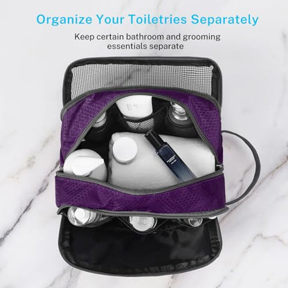 Gonex Travel Toiletry Bag Nylon, Shaving Bag Toiletry Organizer Deep Purple - color: Deep Purple