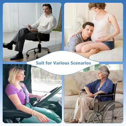 Seat Cushion for Hip Coccyx Pressure Relief, 6in Thick Extra Large Ergonomic Memory Foam Cushions for Sciatica Pain Relief, Sitting Seat Pad on Chair, Drive Seat, Wheelchair, Airplane,All Day Comfort