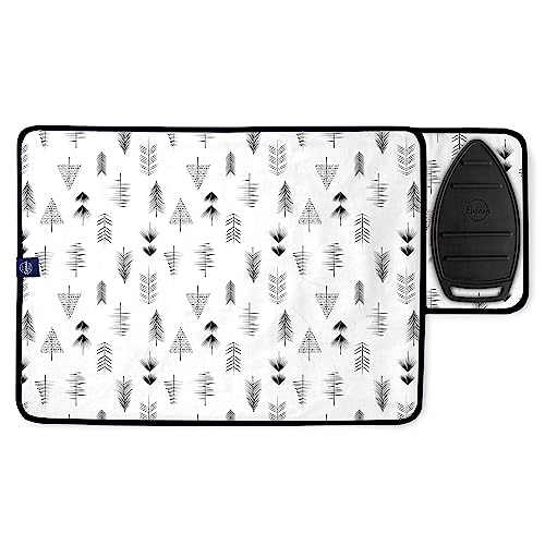 Encasa XO Ironing Mat/Pad (Small 28"x20") with 3mm Padding & Silicone Iron Rest for Steam Pressing on Tabletop or Bed - Heat Resistant, Portable, Quilting & Travel Blanket - Black Arrow - color: Black Arrow, size: Small