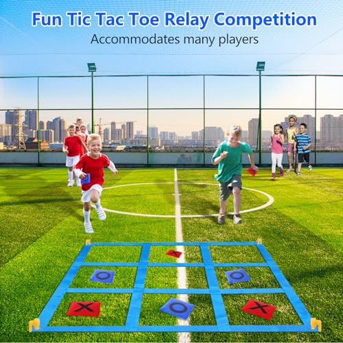CWLAKON Outdoor Giant Tic Tac Toe Bean Bag Toss Games for Kids Adults Family, Large Outside Lawn Yard Backyard Carnival Field Day Game, Birthday Party Family Reunion Games Playground Fitness Equipment - style: Classic