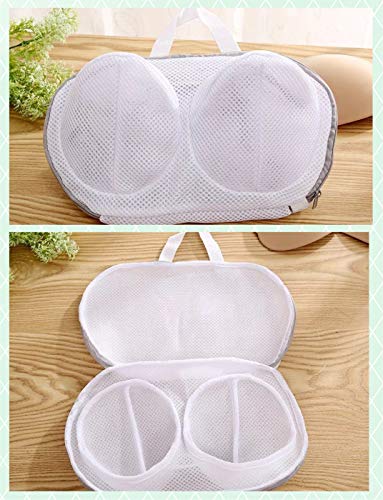 DurReus Laundry Science Bra Wash Bag Nest Delicates Padded Underwear Washing Bag Sport Bras Protector in Washer Dryer Machine - color: Wirefree Gray 2pcs