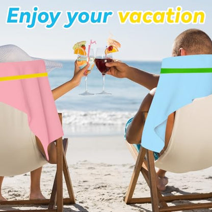 Beach Towel Band for Cruise Chairs Great Alternative to Beach Towel Clips Cruise Ship Beach Vacation Essentials 6 PCS (Six Colors, L：11.8 W：0.6 T：0.06)