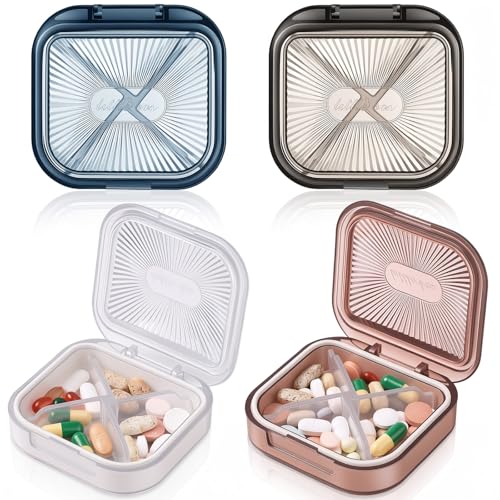 Kigley 4 Pcs Hair Tie Container Small Portable Travel Cotton Swab Holder Dispenser with Lid Plastic Box Storage Containers for Small Items, 3.94 x 2.76 Inch (Classic Colors) - color: Classic Colors