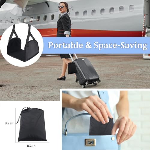 Airplane Travel Foot Hammock Made with Premium Memory Foam, No Collapse Airplane Footrest with Extended Adjustment Strap, Foot Hammock & Portable Plane Leg Rest, Provides Relaxation and Comfortable