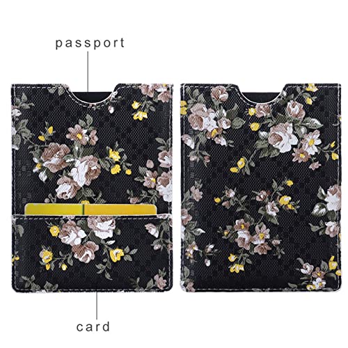 XEYOU Passport Holder Cover - Ultra Slim Premium Synthetic Leather Travel Wallet Case Cover - color: Small Flower