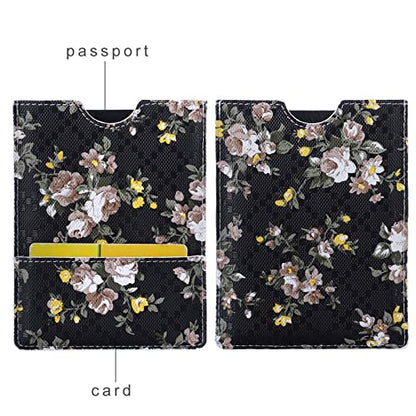 XEYOU Passport Holder Cover - Ultra Slim Premium Synthetic Leather Travel Wallet Case Cover - color: Small Flower