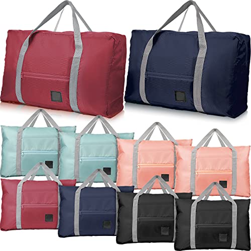 Reginary 10 Pcs Travel Duffel Bags Bulk Gifts Graduation End of Year School Goodie Bag Foldable Airlines Personal Item Carry Women Weekender Overnight Lightweight Luggage Sport Gym Business Essentials