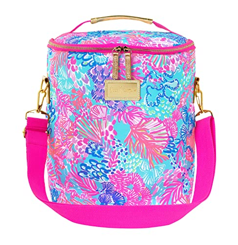 Lilly Pulitzer Insulated Soft Beach Cooler with Adjustable/Removable Strap and Double Zipper Close - color: Splendor in the Sand
