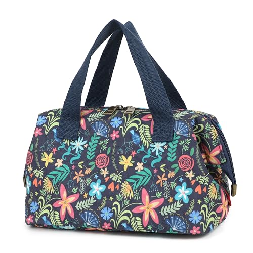 Makeup Bag Cosmetic Bag For Women Girl Travel Makeup Bag Toilet Bag Zipper Organizer Bag Waterproof - color: Corduroy Floral black with pink