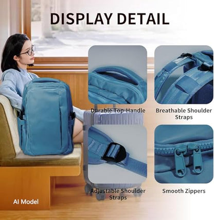 Travel Backpack for Women Men Carry on Backpack, Airline Approved Large Travel Bag Flight Approved Personal item, 15.6 Inch Laptop Backpack Casual Daypack for Weekender Hiking-DEEP BLUE - color: Deep Blue