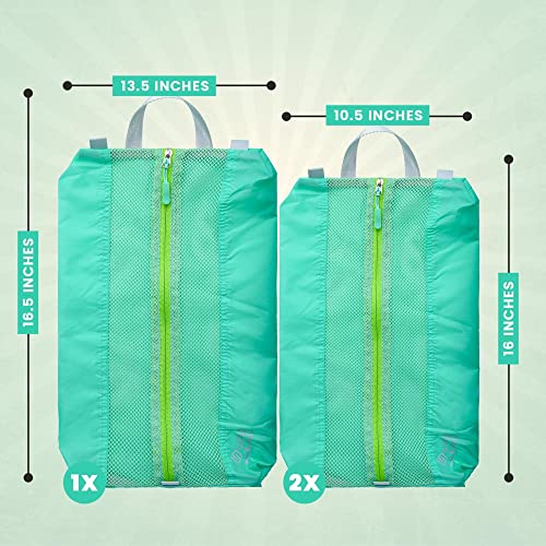 3 Pack Ultralight Shoe Bags for Travel Set, Extra Large Shoe Packing Cubes Portable Pouch with Zipper