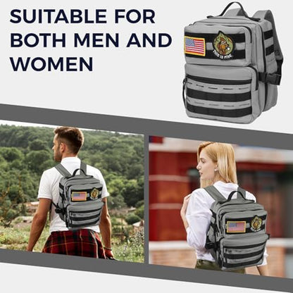 9L Mini Tactical Backpack for Men Women,Small Military Tactical Backpack for Sport,Gym,Hiking,Travel,Camping (Gray) - color: Gray