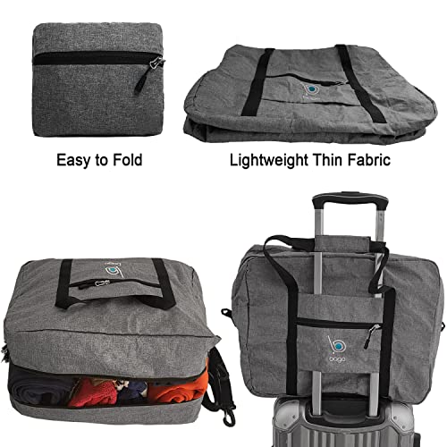 Bago Personal Item Travel Bag For Airlines - Fits As 18x14x8 inches Travel Bag Spirit & Frontier Airlines - Foldable Duffle Bag For Travel - Personal Item Bag Small Carry On Bag For Air Travel - color: SnowGray