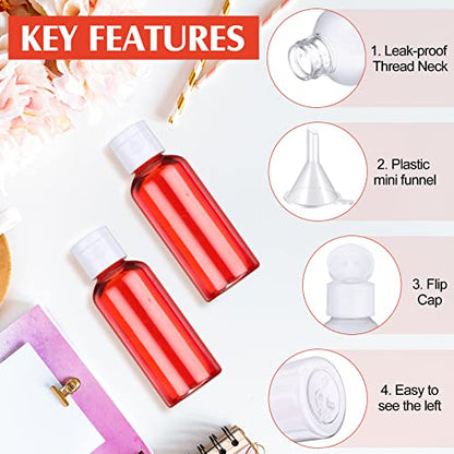 Eccliy 100 Pack 2 oz Plastic Bottles Travel Lotion Bottle Squeeze Container Plastic Bottles with Caps Small Travel Empty Refillable Toiletry Containers for Liquid Lotion Creams with 5 Funnels(Clear) - color: Clear, size: 2 oz
