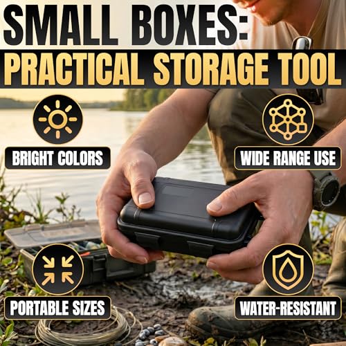 2 Pcs Small Waterproof Box – Compact Size, Lightweight, Easy to Carry Dry Storage Box 4.92x2.95x1.53" – Small Waterproof Case with Foam Insert for Broadhead Storage, Hiking, Travel Use & Camping Gear