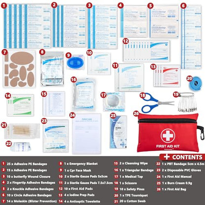 Atickyaid Mini First Aid Kit - 140 Piece Small First Aid Medical Kit for Car, Home, Office, Travel, Camping, Sports, Outdoor, School - Emergency First Aid Supplies and Survival Kit - size: 140 Pieces