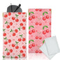 Glasses Case Soft, Eyeglass Cases for Women Portable Squeeze Top PU Leather 2 Pack Glasses Pouch with Cleaning Cloth - color: 2pcs Cherry