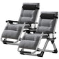 NAIZEA Padded Zero Gravity Chair, Folding Outdoor Lounge Chairs, Adjustable Reclining Camping Chairs with Cup Holder, Ergonomic Patio Lawn Chair for Balcony Beach Deck Yard - color: Linen Grey, style: Zero Gravity Chair 2 Pack