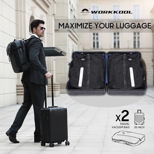 41L Vacuum Packing Cubes for Travel with Pump,Waterproof Travel compression bags for Suitcase, Luggage, Backpack with Manual Air Pump(Black,Large Volume 41L,2-PACK) - color: Black-2 packs