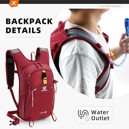 SKYSPER Small Hiking Backpack - 15L Travel Daypack Lightweight Bag Water Resistant Hiking Backpacks for Women Men(Red) - color: Lantc15-red, size: Small
