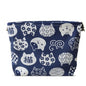 HAPPYHEIDI Canvas Makeup Bag, Cosmetic Travel Pouch, Kawaii Blue Cats, Cotton Blend, Animal Print, Zipper Closure, 7.1x2.4x7 Inches - color: GR-Canvas-Blue Cats