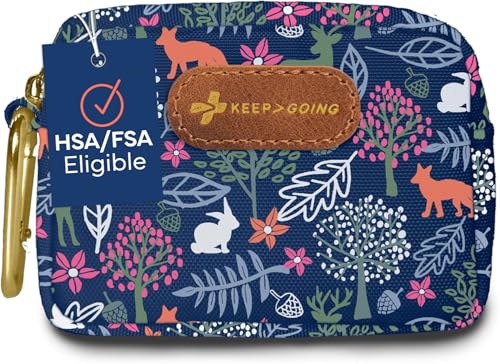 KeepGoing Small Travel First Aid Kit Kids – 60 Pc. Mini First Aid Kit for Purse, Diaper Bag, & Backpack with Latex-Free Bandages – 4 Oz., & 4.5 x 3.5 x 2 in, TSA-Approved - style: Woodland
