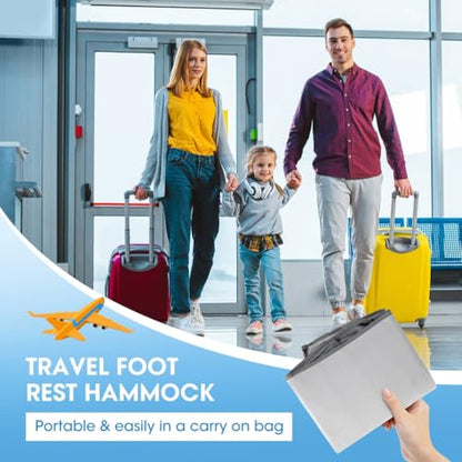 Toddler Travel Airplane Bed Kids Airplane Extender Sea, Travel Inflatable Foot Rest Portable Travel Bed Grey
