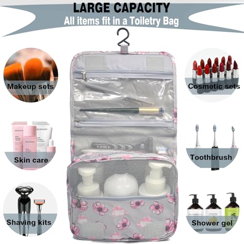 L & FY Hanging Travel Toiletry Bag Women's Cosmetic Organizer Makeup Case Pouch Men's Shaving Kits With Hook, Handle (Cute Rabbit) - color: Cut Rabbit, size: Compact Size