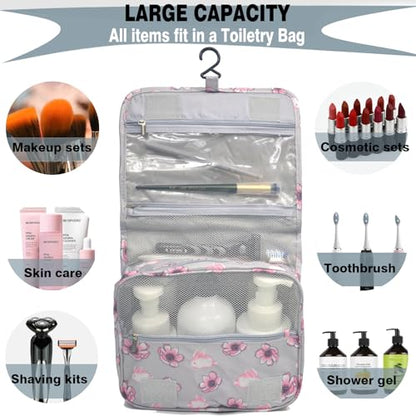 L & FY Hanging Travel Toiletry Bag Women's Cosmetic Organizer Makeup Case Pouch Men's Shaving Kits With Hook, Handle (Cute Rabbit) - color: Cut Rabbit, size: Compact Size