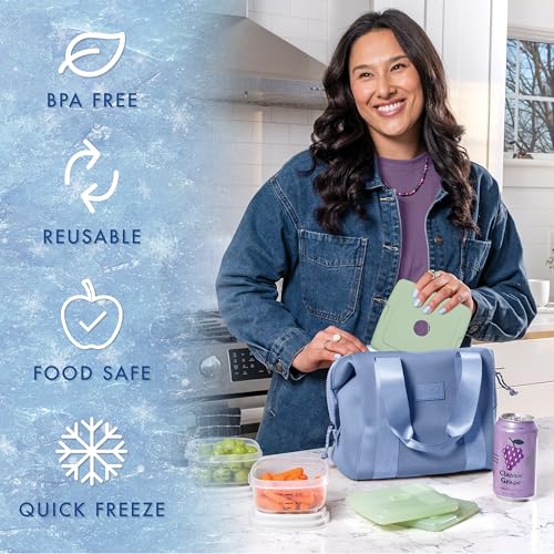 Cool Coolers by Fit & Fresh Slim Ice Packs, Quick Freeze Reusable Ice Packs for Lunch Boxes & Coolers, Long-Lasting, Space Saving Lunch Ice Packs, Sage, 4Pk - color: Sage (4 Pack)