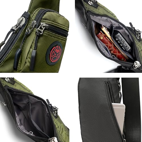 NICGID Sling Bag Chest Shoulder Backpack Crossbody Bags Casual Daypack for Men Women (Army green-2620N) - color: Army Green-2620n