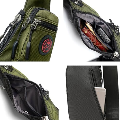 NICGID Sling Bag Chest Shoulder Backpack Crossbody Bags Casual Daypack for Men Women (Army green-2620N) - color: Army Green-2620n
